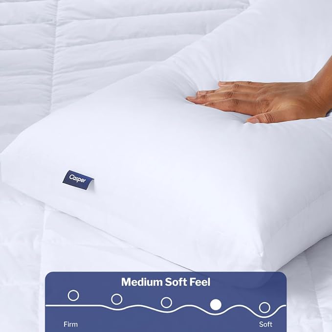 Casper Original Pillow for Sleeping, King, White, Two Pack