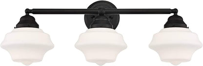 Possini Euro Design Astrid Modern Wall Light Black Metal Hardwired 27 1/4" 3-Light Fixture Opal White Glass Shade for Bedroom Bedside Bathroom Vanity Living Room Hallway Dining House Home Kitchen