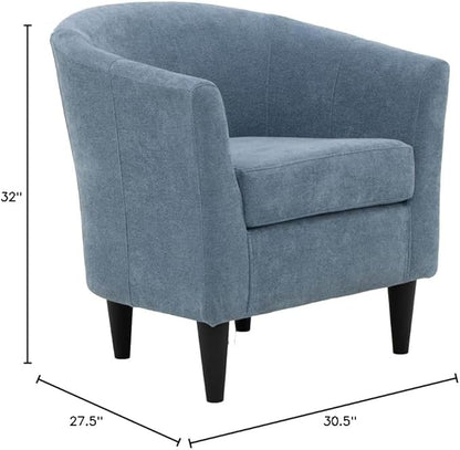 Pemberly Row 17.5" Polyester Fabric Club Chair in Light Blue