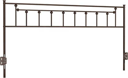Metal California King Size Headboard - Adjustable Height - Victorian Farmhouse Style, Easy Assembly, Attach Frame, Steel Cal King Headboard Only for Bedroom, Brown