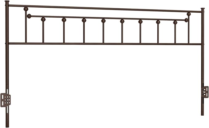 Metal King Size Headboard, Victorian Farmhouse Style Headboard, Easy Assembly, Steel King Headboard Only for Bedroom - Brown