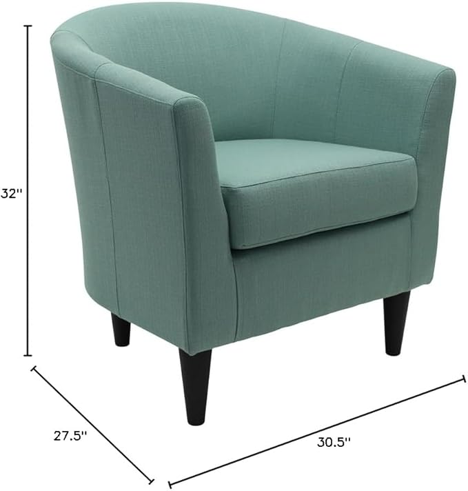 Pemberly Row 17.5" Traditional Polyester Fabric Club Chair in Blue