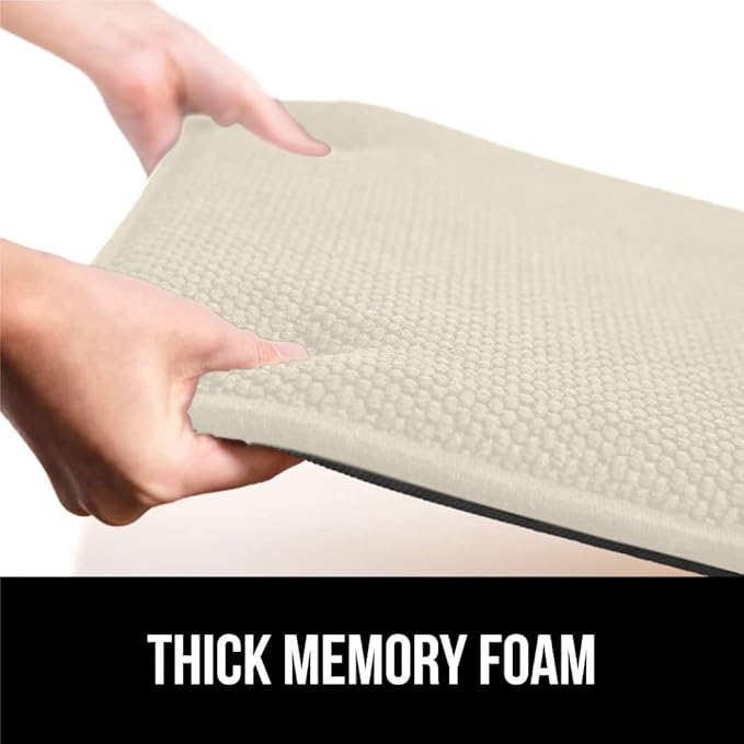 GORILLA GRIP Slip Resistant Chair Cushions, No Ties Required, Set of 6 Memory Foam Pads for Dining Room, Kitchen Table, Office, Rocking Chairs, Plush Seat Cover Cushion Pad, Home Decor, 16x16, Cream