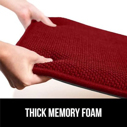 GORILLA GRIP Slip Resistant Chair Cushions, No Ties Required, Set of 6 Memory Foam Pads for Dining Room, Kitchen Table, Office, Rocking Chairs, Plush Seat Cover Cushion Pad, Home Decor, 16x16, Red