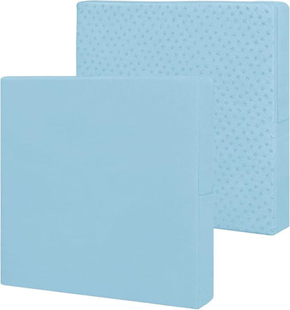 Easy-Going Waterproof Patio Cushion Covers ONLY Cover 22x22x4 inch 2 Pack Replacement Non-Slip Outdoor Seat Cushion Slipcover with Zipper. Light Blue