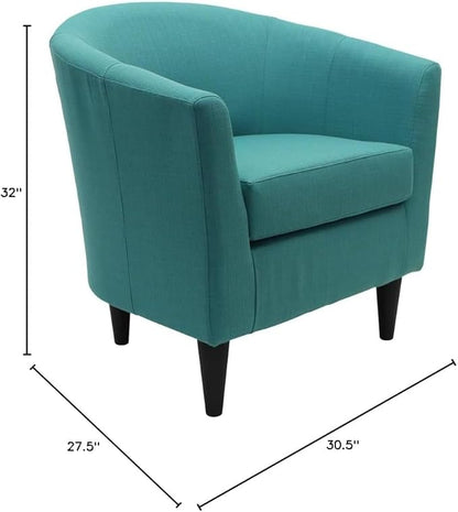 Pemberly Row 17.5" Traditional Fabric Club Chair in Carribean Blue