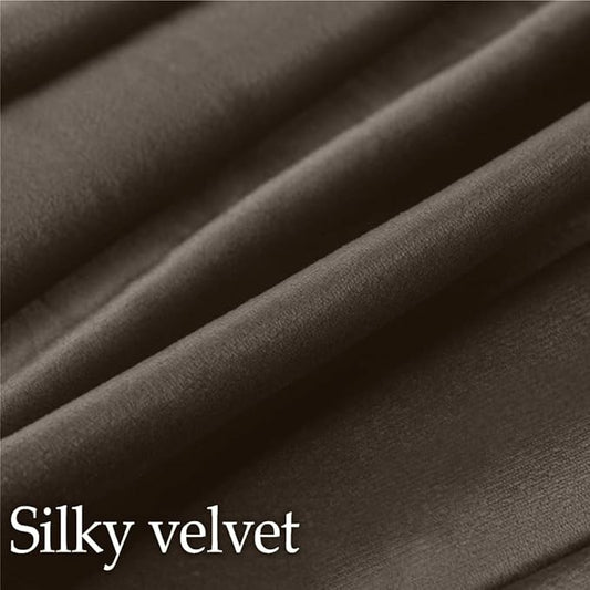 lalaLOOM Velvet Throw Pillow Covers, Set of 2, Soft Accent Cases for Pillows, Decorative Square Home Decor, Silky Machine Washable Pillowcases for Sofa, Couch, Bedroom, Living Room, 16x16, Brown