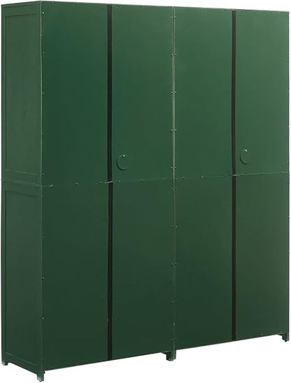 Crosley Furniture Savannah 2-Piece Pantry Storage Cabinet Set with Shelves, Kitchen, Dining, or Laundry Room, Hunter Green