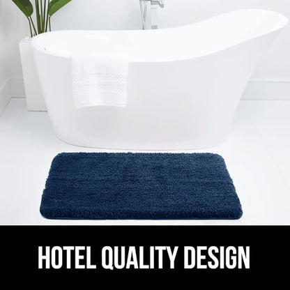 GORILLA GRIP Bathroom Rugs, 36x24, Ultra Soft Absorbent Mat, Thick Plush Bath Rug, Machine Washable, Microfiber Quick Dry, Mats for Shower, Bathtub and Floor, Home Decor Accessories, Navy Blue