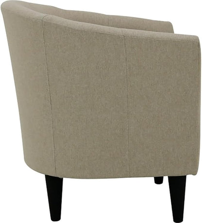 Pemberly Row 17.5" Polyester Fabric Club Chair in Taupe Brown