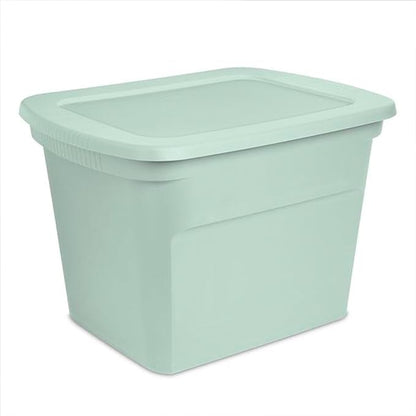 Sterilite 32 Pack Tote, Plastic Stackable Storage Bin Container with Lid, 18 Gallon, Mindful Mint