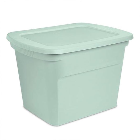 Sterilite 32 Pack Tote, Plastic Stackable Storage Bin Container with Lid, 18 Gallon, Mindful Mint