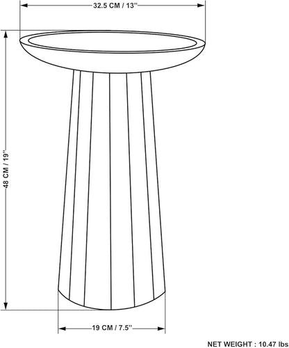 SIMPLIHOME Dayton SOLID MANGO WOOD 13 inch Wide Round Contemporary Wooden Accent Table in White Wash , Fully Assembled for the Living Room and Bedroom