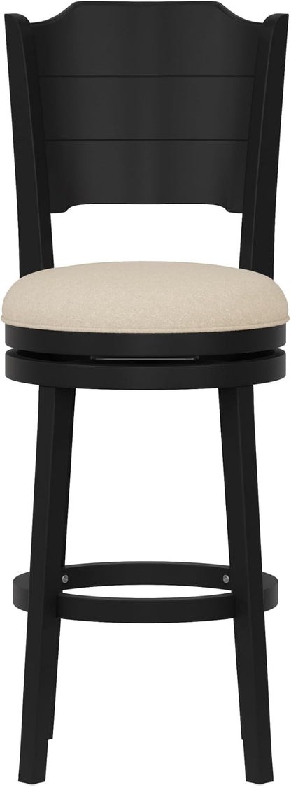Hillsdale Clarion Wood Bar Height Swivel Stool, Black