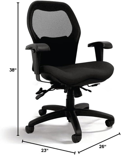 Seating Sola LT Ergonomic Office Chair | Comfortable Mid Back Computer Chair | Back Support Office Chair | Ultra-Soft | Ergonomic Lumbar Support Chair | (Sapphire Blue)