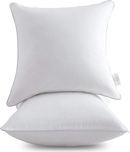 Leeden 26 x 26 Throw Pillow Inserts (Set of 2) with 100% Cotton Cover - 26 Inch Square Decorative Sofa Pillows for Sofa, Couch, Bed and Home Decor