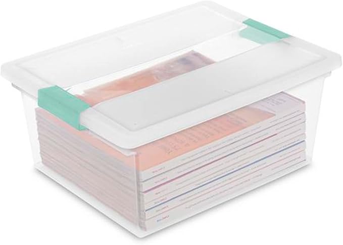 Sterilite Medium Clear Multipurpose Plastic Storage Tote, 4 Pack, and Large Clear Multipurpose Plastic Storage Tote, 4 Pack for Home Organization