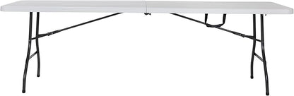 COSCO 8 ft. Fold-in-Half Banquet Table w/Handle, White