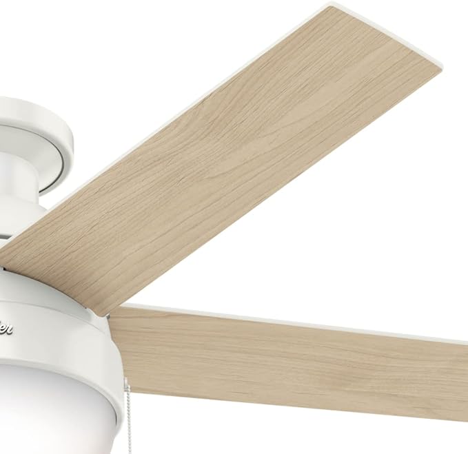 Hunter Fan 46 inch Contemporary Ceiling Fan with Light in Premier Bronze (Renewed) (Fresh White)