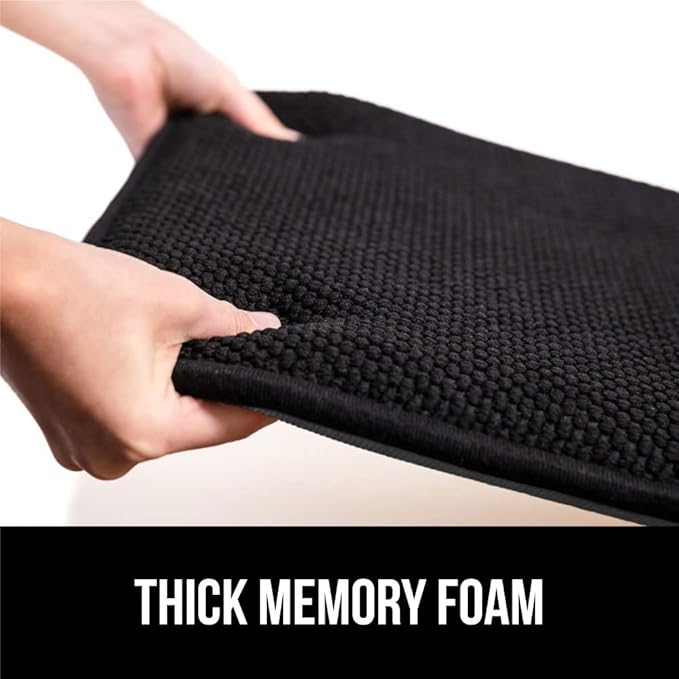 GORILLA GRIP Slip Resistant Chair Cushions, No Ties Required, Set of 6 Memory Foam Pads for Dining Room, Kitchen Table, Office, Rocking Chairs, Plush Seat Cover Cushion Pad, Home Decor, 16x16, Black