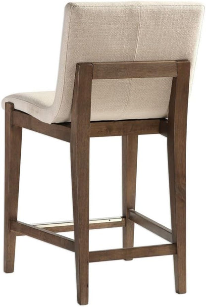 Uttermost Klemens 26" Neutral Linen Fabric Counter Stool