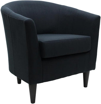 Pemberly Row 17.5" Traditional Fabric Club Chair in Dark Blue