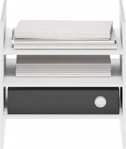Furinno Cubicle Cube Insert, 3-Shelf Cube Organizer, Fits into Extra Thick Cubes, for Organizers and Storage, White (Does not fit IKEA Kallax Shelving)