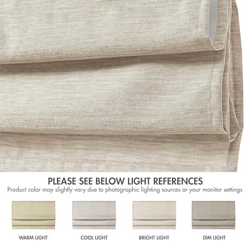 Madison Park Cordless Roman Shades Faux Silk Shade with Sheen 1-Panel Privacy, Room Darkening, Energy Efficient, Thermal Insulated Window Blind for Bedroom, Living Room Décor, 39"W x 64"H Como, Ivory