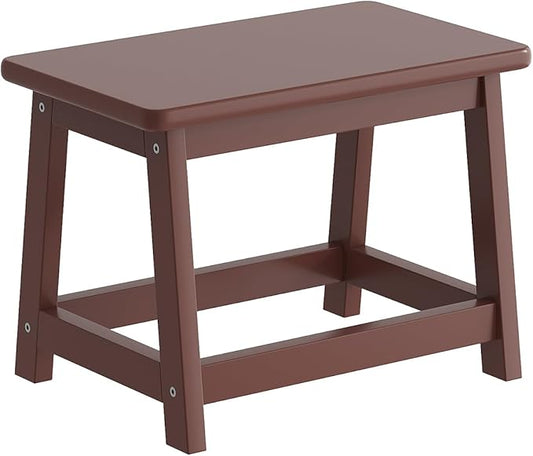 Small Bench Seat, Wooden Step Stool, Wood end Table, Wood Bathroom Vanity Bench, Plant Stand, Fishing Stool, Shoe Changing Handmade Stool for Kids or Adults (Coffee-Small)