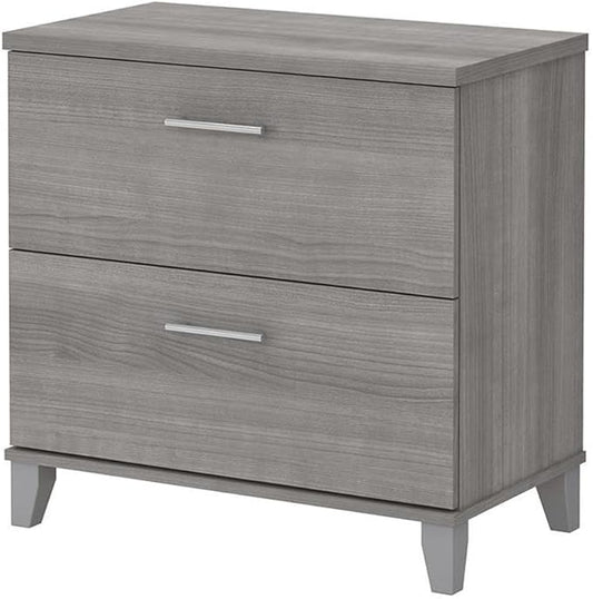 Pemberly Row 2 Drawer Lateral File Cabinet in Platinum Gray - Engineered Wood