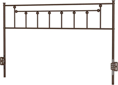 Metal Full Size Headboard, Victorian Farmhouse Style, Easy Assembly, Steel Full Headboard Only for Bedroom - Brown