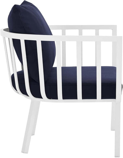 Modway Riverside Outdoor Furniture, 5-Piece Set, White Navy