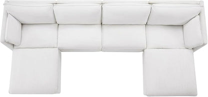 CHITA Luxury Oversized 148" U-Shaped Sectional Sofa Couch, Premium Down Filled Cloud Modular Sectional with Storage Ottoman, FSC Certified, 6 Seat for Living Room, Cream