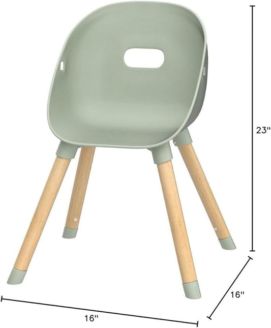 Lalo 2-Pack Play Chairs, Wood & Non-Toxic Plastic Toddler Chairs - Sturdy, Easy to Clean, Up to 200 lb. Weight Capacity, Blueberry