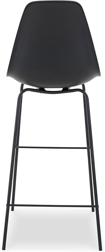 Signature Design by Ashley Forestead Modern Bar Height Bucket Barstool, 2 Count, Black