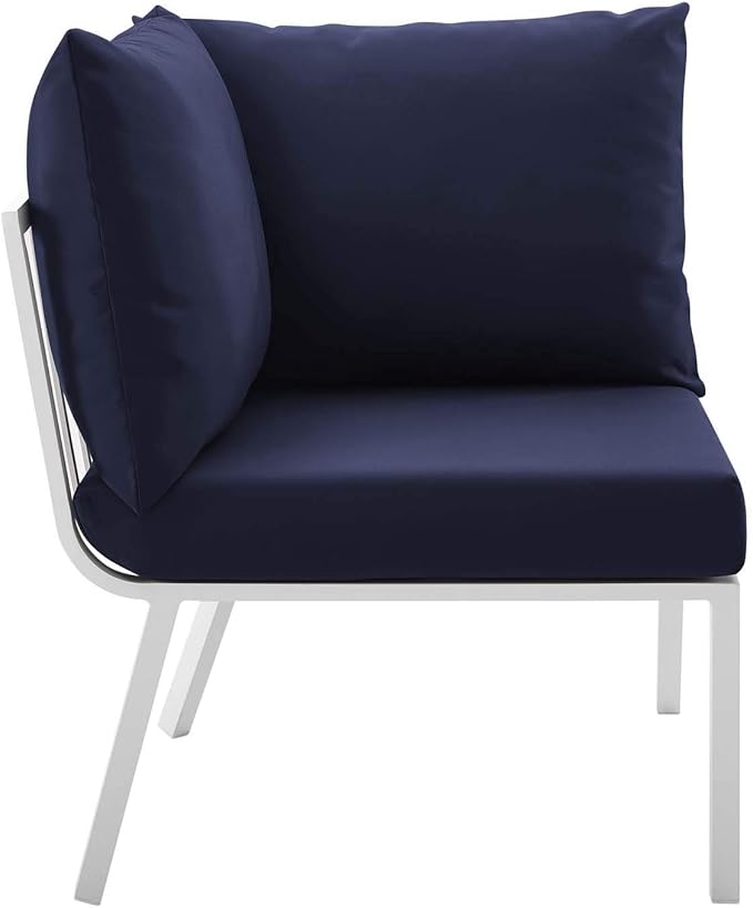 Modway Riverside Outdoor Furniture, 4-Piece Set, White Navy