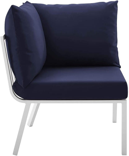 Modway Riverside Outdoor Furniture, 4-Piece Set, White Navy