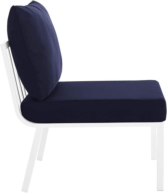 Modway Riverside Outdoor Furniture, 6-Piece Set, White Navy