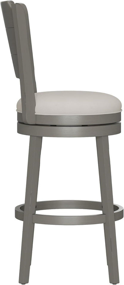 Hillsdale Clarion Wood Swivel Bar Height Stool, Distressed Gray