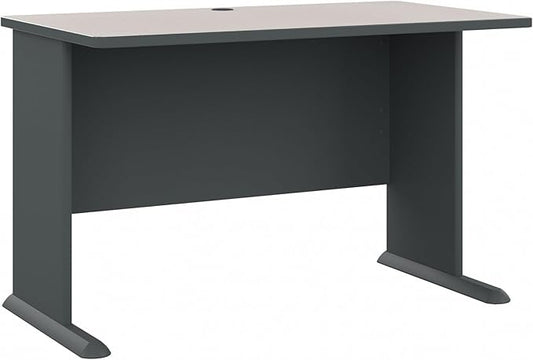 Bush Business Furniture Series A 48W Computer Desk in White Spectrum and Slate, Small Office Table for Home or Professional Workspace