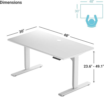 Progressive Desk Stand Up Height Adjustable Electric Standing Desk - 48" x 30" with Dual Motor, 3 Stages Sit Stand Table - Gray Oak, Gray Frame