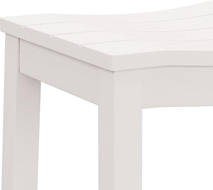 Hillsdale Furniture Fiddler Backless Saddle Bar Stool, White