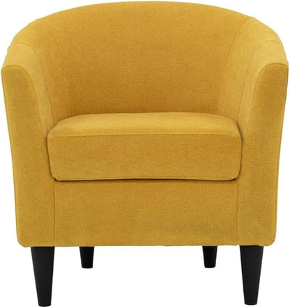 Pemberly Row 17.5" Traditional Polyester Fabric Club Chair in Yellow