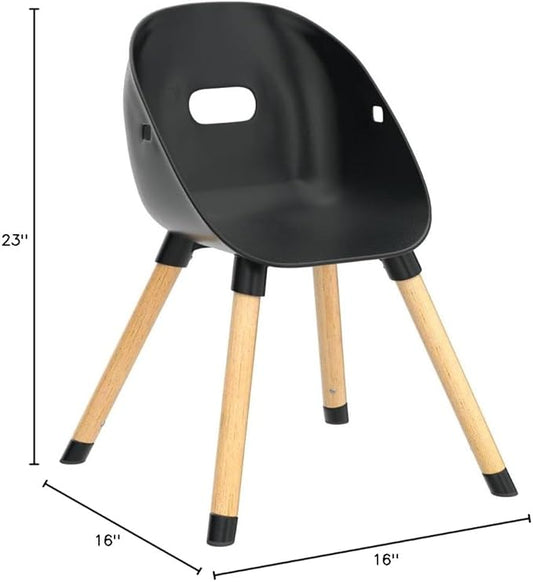Lalo The Play Chair - Wooden & Non-Toxic Plastic Kids & Toddler Chair - Sturdy Bucket Seat, Easy to Clean, Up to 200 lb. Weight Capacity, Set of 2 - Licorice