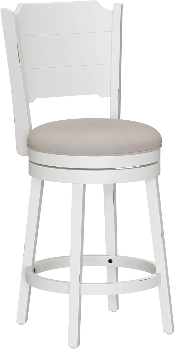 Hillsdale Clarion Wood Swivel Stool, Counter Height, Sea White