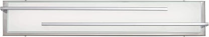 Possini Euro Design Jada Modern Wall Mount Light LED Chrome Silver Hardwired 26 1/4" Wide Light Bar Fixture Rectangular White Glass Shade for Bathroom Vanity Mirror House Home Room Decor