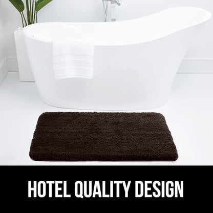 GORILLA GRIP Bathroom Rugs, 36x24, Ultra Soft Absorbent Mat, Thick Plush Bath Rug, Machine Washable, Microfiber Quick Dry, Mats for Shower, Bathtub and Floor, Home Decor Accessories, Brown