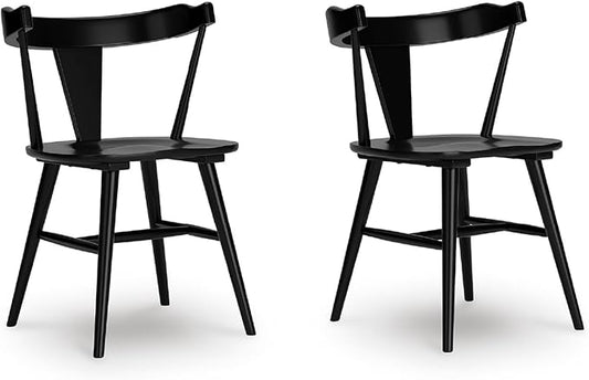 Signature Design by Ashley Gretlynn Casual Solid Wood Armless Dining Chair, Set of 2, Black
