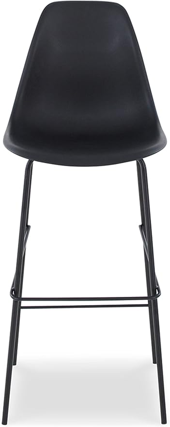Signature Design by Ashley Forestead Modern Bar Height Bucket Barstool, 2 Count, Black