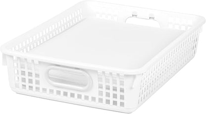 Really Good Stuff Paper Basket, 14" x 10" x 3-1/4" - 6 Pack, Tropics, Plastic Mesh Paper Basket for Classroom, Home and Office, Fits A4 Paper, Documents, Files, Magazines
